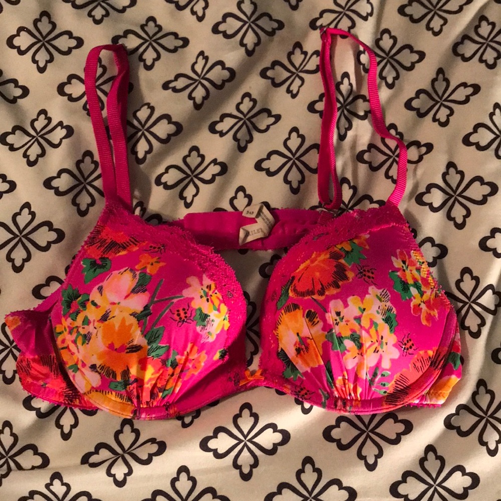 Pink Flower Aerie Bra